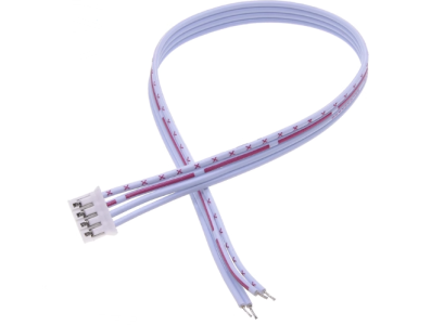 Conector macho PH 2,0 mm 4 pinos com cabo 40 cm, fios vermelho e branco 26 AWG 1007 - Imagem 1
