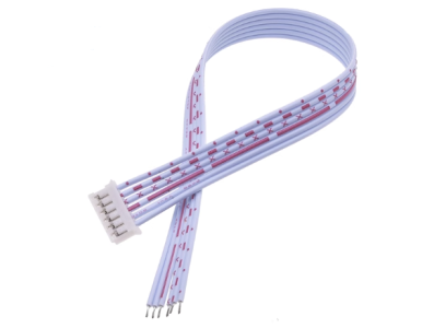 Conector macho PH 2,0 mm 6 pinos com fios vermelho e branco 1007 26AWG, 40 cm - Imagem 1