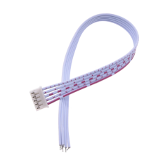 Conector plug macho PH 2.0 mm, 5 pinos, cabe&ccedil;a &uacute;nica, fios 1007 vermelho e branco, 26 AWG, 50 cm