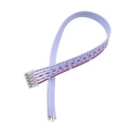 Conector plug macho PH 2.0 mm, 5 pinos, cabe&ccedil;a &uacute;nica, fios 1007 vermelho e branco, 26 AWG, 50 cm