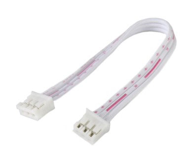 Conector PH 2.0 mm 3 pinos macho dupla cabe&ccedil;a mesma dire&ccedil;&atilde;o com fios vermelho e branco 1007 26 AWG 10 cm - Imagem 1