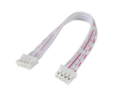 Conector PH 2.0mm 4 pinos macho dupla cabe&ccedil;a mesma dire&ccedil;&atilde;o, fios vermelho/branco 26AWG 1007 10 cm - Imagem 1