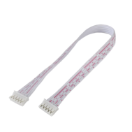 Conector macho PH 2,0 mm 5 pinos de dupla cabe&ccedil;a mesma orienta&ccedil;&atilde;o com fios 1007 26 AWG vermelho e branco 10 cm
