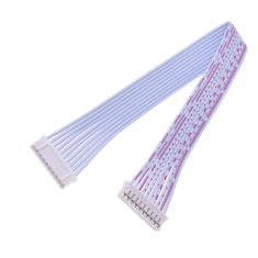 Conector macho PH 2,0 mm 10 pinos dupla cabe&ccedil;a mesma dire&ccedil;&atilde;o, fios vermelho e branco 1007 26AWG 10 cm