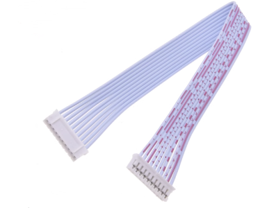 Conector macho PH 2,0 mm 10 pinos dupla cabe&ccedil;a mesma dire&ccedil;&atilde;o, fios vermelho e branco 1007 26AWG 10 cm - Imagem 1