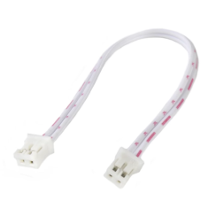 Conector macho PH2.0mm 2 pinos dupla cabe&ccedil;a na mesma dire&ccedil;&atilde;o com fios 1007 26AWG 15 cm vermelho e branco