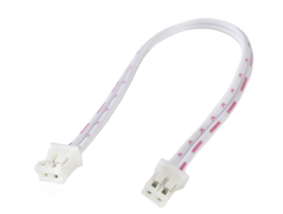 Conector macho PH2.0mm 2 pinos dupla cabe&ccedil;a na mesma dire&ccedil;&atilde;o com fios 1007 26AWG 15 cm vermelho e branco - Imagem 1