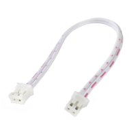 Conector macho PH2.0mm 2 pinos dupla cabe&ccedil;a na mesma dire&ccedil;&atilde;o com fios 1007 26AWG 15 cm vermelho e branco