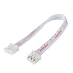 Conector macho PH 2.0 mm 3 pinos dupla cabe&ccedil;a mesma dire&ccedil;&atilde;o, fios 1007 26 AWG vermelho e branco 15 cm
