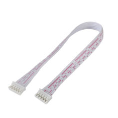 Conector PH 2.0 mm macho 5 pinos dupla cabe&ccedil;a mesmo sentido, fios 1007 26AWG vermelho e branco 15 cm
