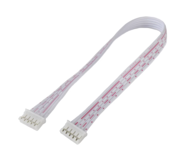 Conector PH 2.0 mm macho 5 pinos dupla cabe&ccedil;a mesmo sentido, fios 1007 26AWG vermelho e branco 15 cm - Imagem 1