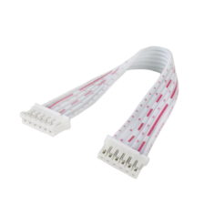 Conector macho PH 2,0 mm 6 pinos dupla cabe&ccedil;a mesma dire&ccedil;&atilde;o com fios vermelho e branco 1007 26AWG 15 cm