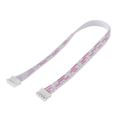 Conector PH 2,0 mm macho 4 pinos dupla cabe&ccedil;a mesma dire&ccedil;&atilde;o com fios 1007 vermelho e branco 26AWG 20 cm