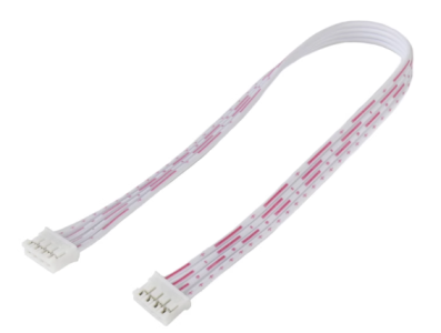 Conector PH 2,0 mm macho 4 pinos dupla cabe&ccedil;a mesma dire&ccedil;&atilde;o com fios 1007 vermelho e branco 26AWG 20 cm - Imagem 1