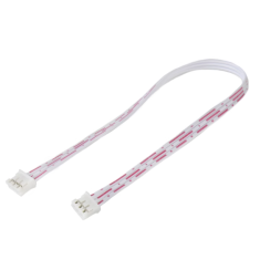 Conector macho PH 2,0 mm 3 pinos dupla cabe&ccedil;a mesma orienta&ccedil;&atilde;o, fios vermelho e branco 1007 26 AWG 30 cm