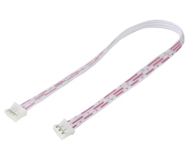 Conector macho PH 2,0 mm 3 pinos dupla cabe&ccedil;a mesma orienta&ccedil;&atilde;o, fios vermelho e branco 1007 26 AWG 30 cm - Imagem 1