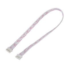 Conector PH 2,0 mm macho 4 pinos com dupla cabe&ccedil;a mesma dire&ccedil;&atilde;o, fio 1007 26 AWG vermelho/branco 30 cm