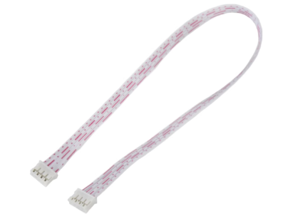 Conector PH 2,0 mm macho 4 pinos com dupla cabe&ccedil;a mesma dire&ccedil;&atilde;o, fio 1007 26 AWG vermelho/branco 30 cm - Imagem 1