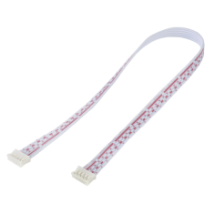 Conector macho PH 2,0 mm 5 pinos, dupla cabe&ccedil;a alinhada, fios vermelho e branco 1007 26 AWG 30 cm