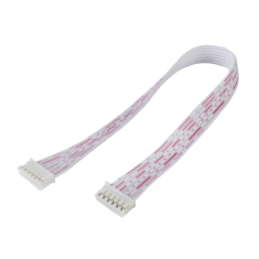 Conector plug PH 2.0 mm 6 pinos macho, dupla cabe&ccedil;a mesma dire&ccedil;&atilde;o, cabos vermelho e branco 1007 26 AWG 30 cm