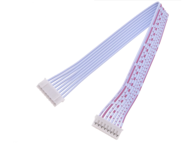 Conector PH 2.0 mm macho 8 pinos com dupla cabe&ccedil;a na mesma dire&ccedil;&atilde;o, fios 1007 26AWG vermelho e branco 40 cm - Imagem 1