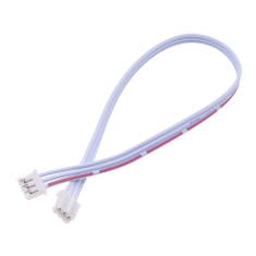 Conector macho PH2.0mm 3 pinos, dupla cabe&ccedil;a alinhada, fios vermelho e branco 1007 26AWG 50 cm
