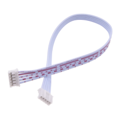 Conector macho PH 2,0 mm 5 pinos dupla cabe&ccedil;a na mesma dire&ccedil;&atilde;o, fios vermelho e branco 1007 26 AWG 50 cm