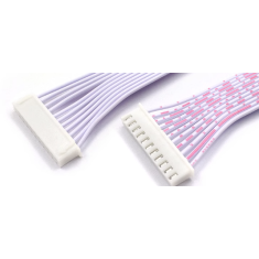 Conector macho PH 2.0 mm 11 pinos dupla cabe&ccedil;a mesma dire&ccedil;&atilde;o com fios vermelho e branco 1007 26 AWG 50 cm