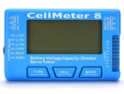 CellMeter 8 AOK 8S Digital Display Power LED Backlight Steering Engine Tester LiPo li-lon - Imagem 1