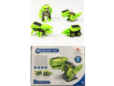Kit 4 em 1 Rob&ocirc; 3D Fa&ccedil;a Voc&ecirc; Mesmo Dinossauro alimentado por energia solar segura - Imagem 6