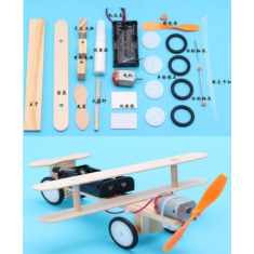 Kit educativo DIY de blocos construtivos em madeira com plano de montagem para meninos e meninas