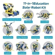 Kit de Rob&oacute;tica Educacional Rob&ocirc; Solar 11 em 1 para Montagem