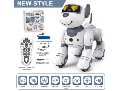 Rob&ocirc; mini branco RC sens&iacute;vel e inteligente, program&aacute;vel, com m&uacute;sica, dan&ccedil;a e detec&ccedil;&atilde;o por gestos - Imagem 1