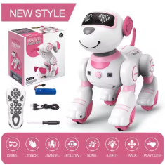 Kit de Rob&oacute;tica Mini Rob&ocirc; RC Rosa inteligente e program&aacute;vel com sensores, m&uacute;sica, dan&ccedil;a e detec&ccedil;&atilde;o por gestos