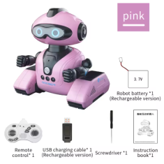Kit Rob&ocirc; Inteligente Rosa com Controle Remoto