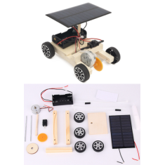 Kit Fa&ccedil;a Voc&ecirc; Mesmo Carro El&eacute;trico Solar em Madeira 4 Rodas