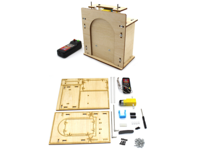 Kit de Rob&oacute;tica Educacional DIY Porta Elevat&oacute;ria de Madeira Criativa - Imagem 1