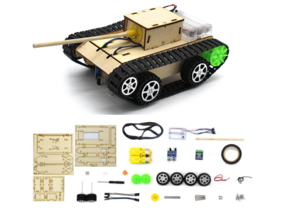 Kit Tanque Modelo DIY feito &agrave; m&atilde;o com identifica&ccedil;&atilde;o autom&aacute;tica de linha preta para rob&oacute;tica - Imagem 1