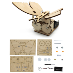 Kit de montagem borboleta mec&acirc;nica em madeira, fa&ccedil;a voc&ecirc; mesmo artesanal