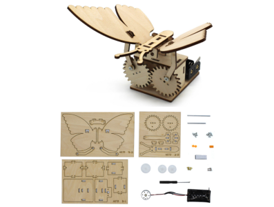 Kit de montagem borboleta mec&acirc;nica em madeira, fa&ccedil;a voc&ecirc; mesmo artesanal - Imagem 1