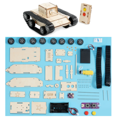 Kit de Rob&oacute;tica DIY em madeira STEM, ci&ecirc;ncia e engenharia, sem bateria