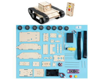 Kit de Rob&oacute;tica DIY em madeira STEM, ci&ecirc;ncia e engenharia, sem bateria - Imagem 1