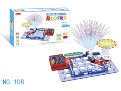 Kit de Rob&oacute;tica Blocos Eletr&ocirc;nicos 108 Pe&ccedil;as Vers&atilde;o B&aacute;sica 17 M&oacute;dulos Puzzle DIY Ci&ecirc;ncia Educacional - Imagem 1
