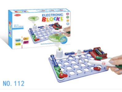 Kit de Rob&oacute;tica Blocos Eletr&ocirc;nicos 112 Vers&atilde;o B&aacute;sica 15 Slices Puzzle DIY Experimentos de F&iacute;sica e Circuitos Educacional - Imagem 1