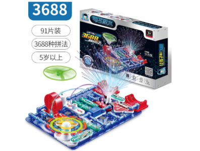 Kit de Blocos Eletr&ocirc;nicos 3688 Vers&atilde;o Avan&ccedil;ada, 91 pe&ccedil;as, Puzzle DIY de Circuitos e Experimentos de F&iacute;sica Educacional - Imagem 1