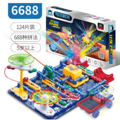 Kit de Rob&oacute;tica Blocos Eletr&ocirc;nicos 6688 Vers&atilde;o Deluxe, 124 Pe&ccedil;as DIY Puzzle, Circuitos e Ci&ecirc;ncia Educacional