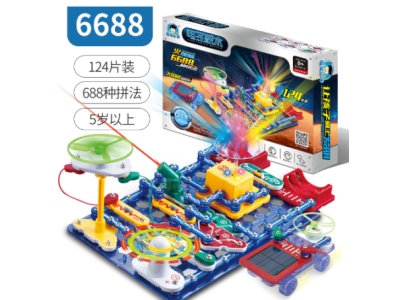 Kit de Rob&oacute;tica Blocos Eletr&ocirc;nicos 6688 Vers&atilde;o Deluxe, 124 Pe&ccedil;as DIY Puzzle, Circuitos e Ci&ecirc;ncia Educacional - Imagem 1