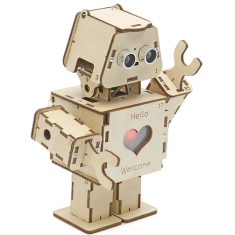 Kit Rob&oacute;tico Hello STEM HS-A11 Welcome Robot DIY com Cart&atilde;o de Programa&ccedil;&atilde;o U+