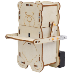 Hello STEM HS-B05 Kit DIY de Rob&oacute;tica Urso Glut&atilde;o com Cart&atilde;o de Programa&ccedil;&atilde;o U+