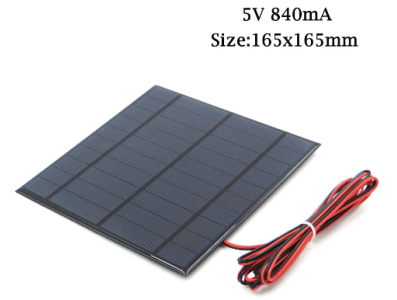 Painel solar 5 V, 900 mA Glue Drop com cabo 15 cm - Imagem 1